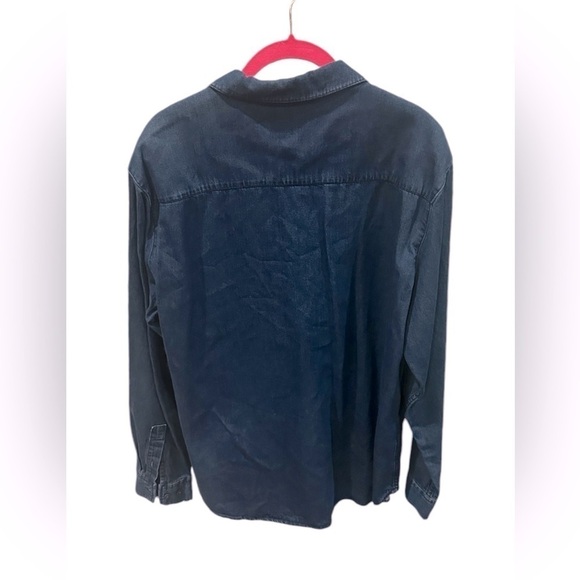 Forever 21 Men’s Classic Denim Zip Up Shirt Front Pockets Size Large - Picture 2 of 3